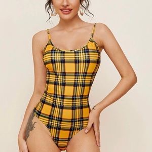 Yellow Plaid Bodysuit